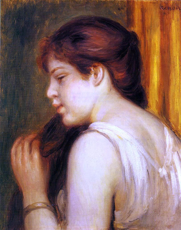  Pierre Auguste Renoir Young Girl Combing Her Hair - Canvas Art Print