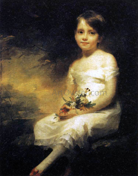  Sir Henry Raeburn Young Girl Holding Flowers - Canvas Art Print