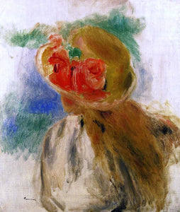  Pierre Auguste Renoir Young Girl in a Flowered Hat - Canvas Art Print