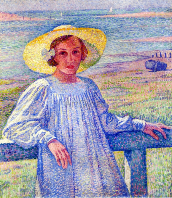  Theo Van Rysselberghe Young Girl in a Straw Hat - Canvas Art Print