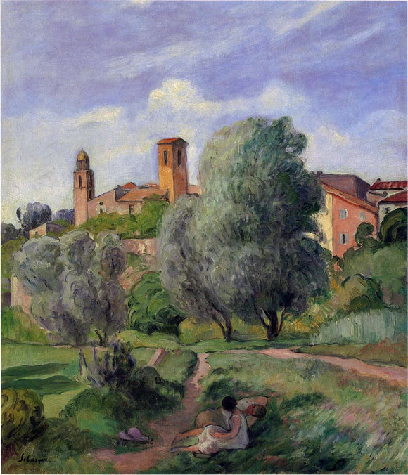  Henri Lebasque Young Girl in Garden at Cannes - Canvas Art Print