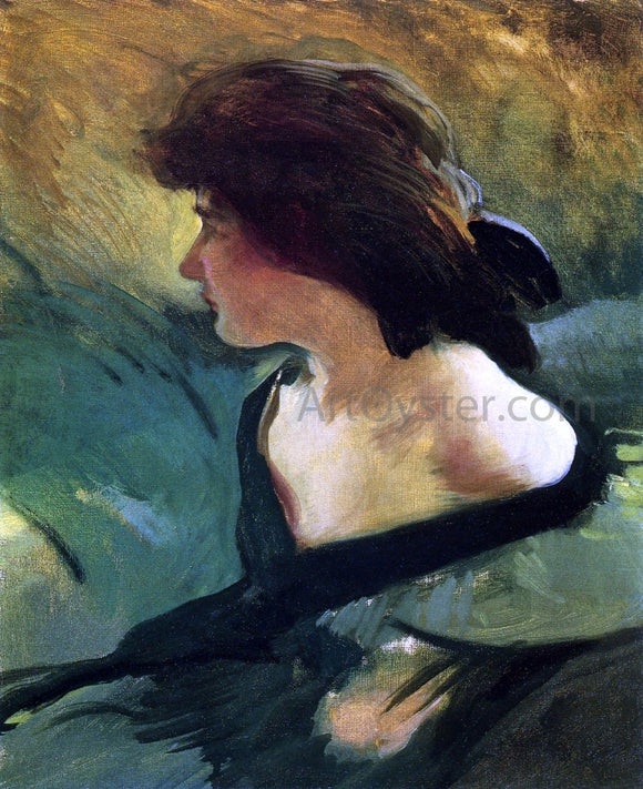  John White Alexander Young Girl in Green Dress - Canvas Art Print