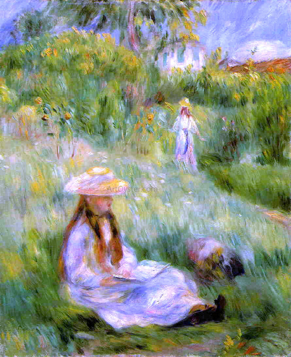  Pierre Auguste Renoir Young Girl in the Garden at Mezy - Canvas Art Print