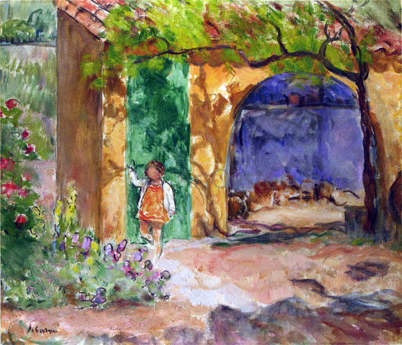  Henri Lebasque A Young Girl on the Veranda at St Tropez - Canvas Art Print