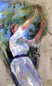  Berthe Morisot Young Girl Picking Cherries - Canvas Art Print