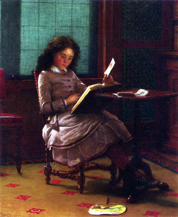  Seymour Joseph Guy Young Girl Reading - Canvas Art Print