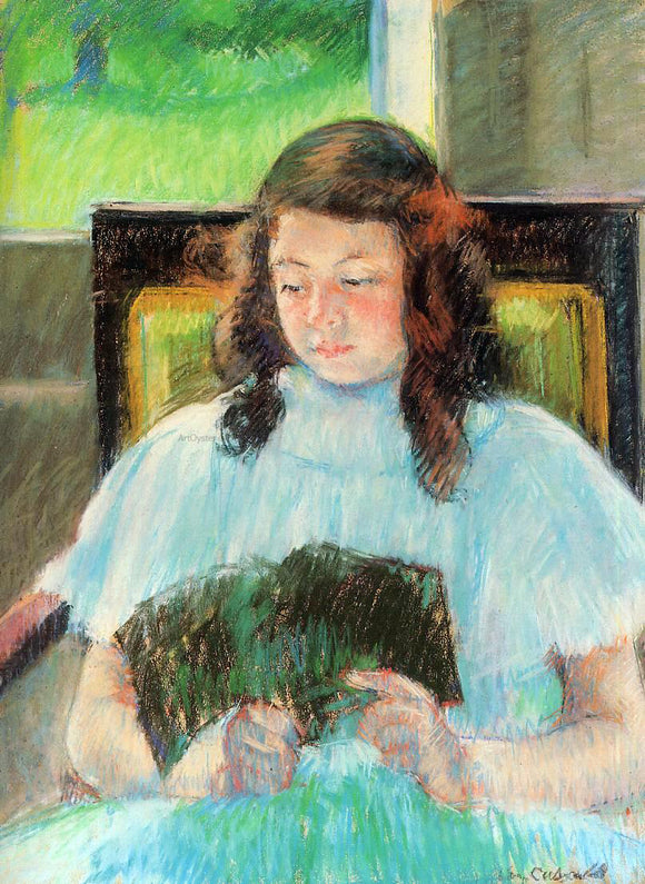  Mary Cassatt Young Girl Reading - Canvas Art Print