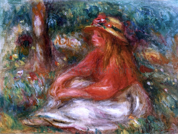  Pierre Auguste Renoir Young Girl Seated on the Grass - Canvas Art Print