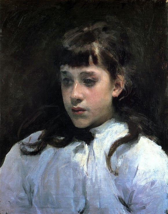  John Singer Sargent Young Girl Wearing a White Muslin Blouse - Canvas Art Print