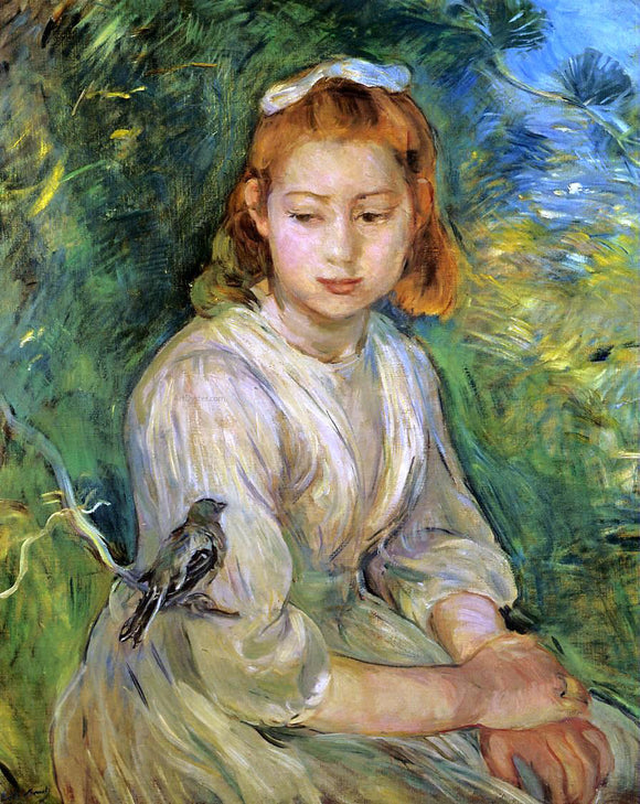  Berthe Morisot Young Girl with a Bird - Canvas Art Print