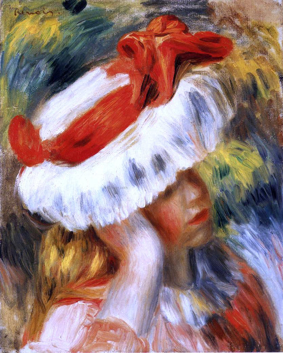  Pierre Auguste Renoir Young Girl with a Hat - Canvas Art Print