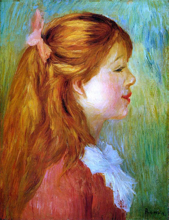  Pierre Auguste Renoir Young Girl with Long Hair in Profile - Canvas Art Print