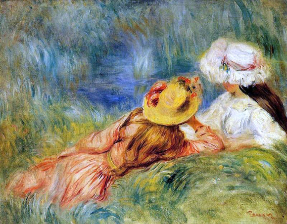  Pierre Auguste Renoir Young Girls by the Water - Canvas Art Print