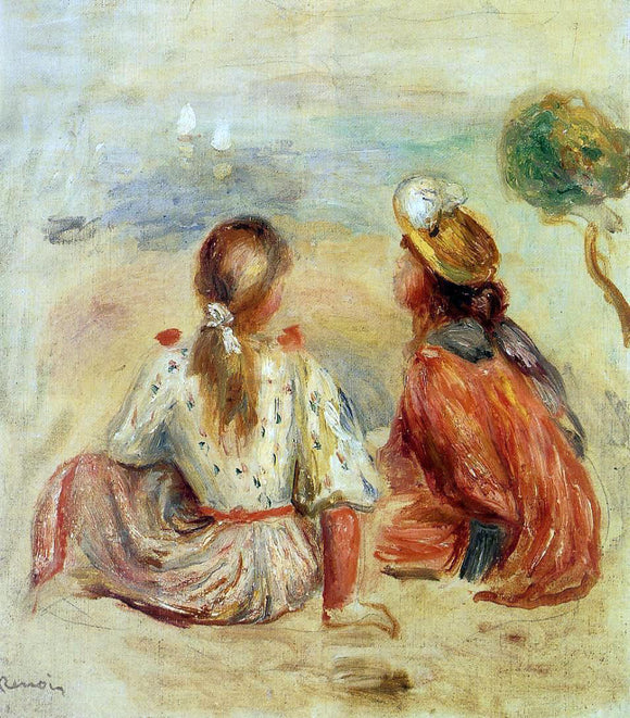  Pierre Auguste Renoir Young Girls on the Beach - Canvas Art Print