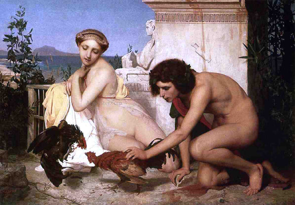  Jean-Leon Gerome Young Greeks at a Cock Fight - Canvas Art Print