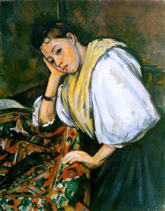  Paul Cezanne Young Italian Girl Resting on Her Elbow - Canvas Art Print