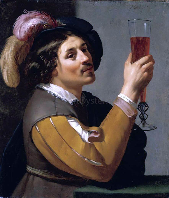 Jan Van Bijlert Young Man Drinking a Glass of Wine - Canvas Art Print