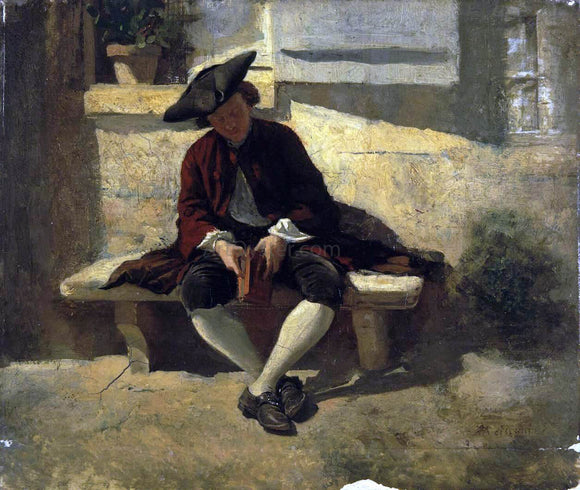  Jean-Louis Ernest Meissonier Young Man with a Book - Canvas Art Print