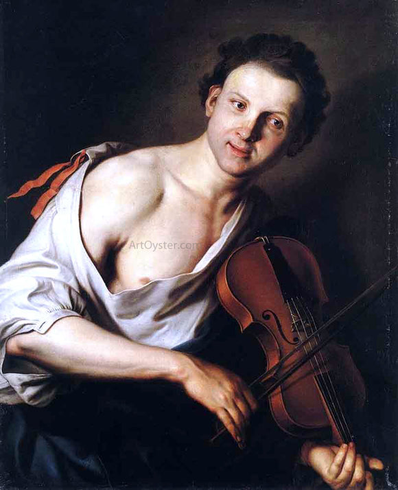  Jan Kupecky Young Man with a Violin - Canvas Art Print