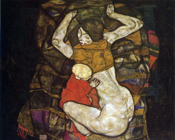  Egon Schiele Young Mother (also known as Blind Mother) - Canvas Art Print