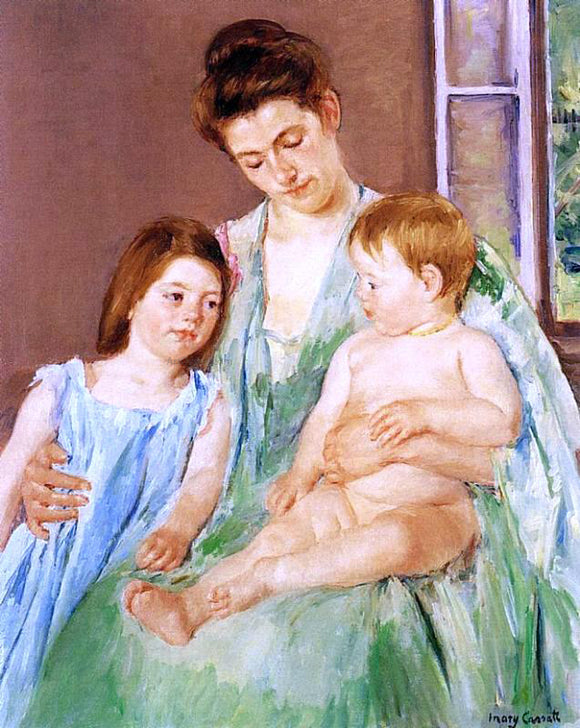  Mary Cassatt A Young Mother and Two Children - Canvas Art Print