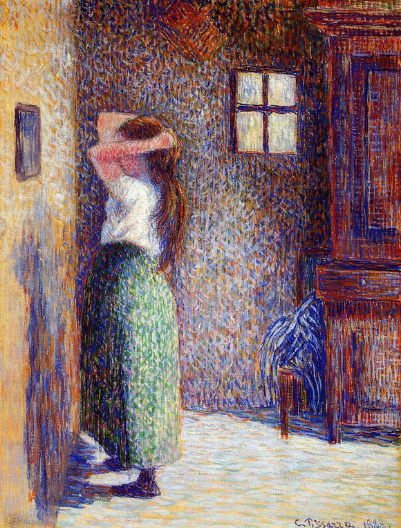  Camille Pissarro Young Peasant at Her Toilette - Canvas Art Print