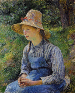  Camille Pissarro Young Peasant Girl Wearing a Hat - Canvas Art Print