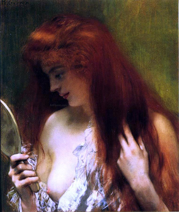  Henri Gervex Young Red Head Grooming Herself - Canvas Art Print