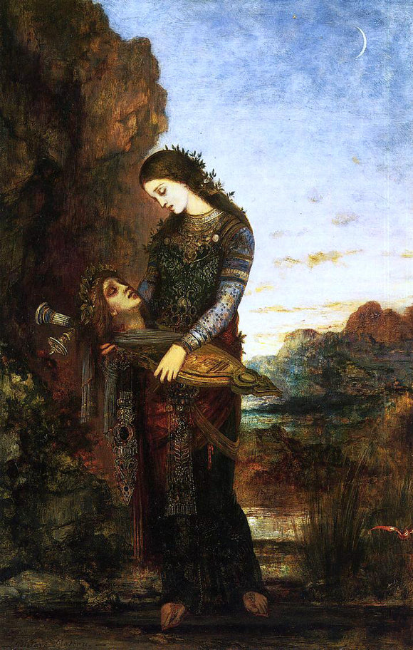  Gustave Moreau Young Thracian Woman Carrying the Head of Orpheus - Canvas Art Print