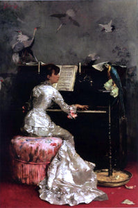  Julius LeBlanc Stewart Young Woman at Piano - Canvas Art Print