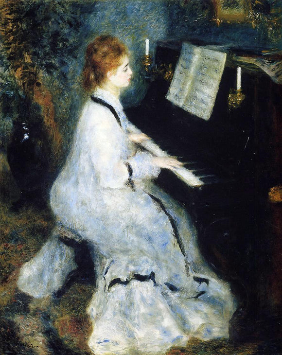  Pierre Auguste Renoir A Young Woman at the Piano - Canvas Art Print
