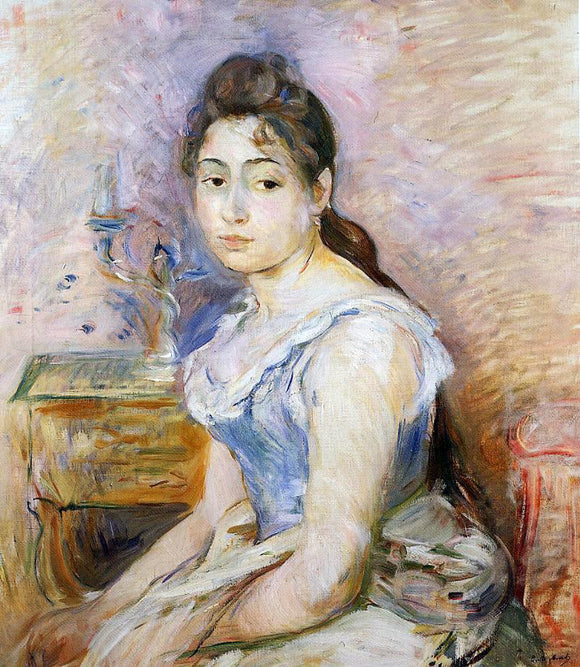  Berthe Morisot Young Woman in a Blue Blouse - Canvas Art Print
