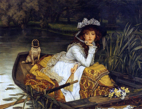  James Tissot Young Woman in a Boat - Canvas Art Print