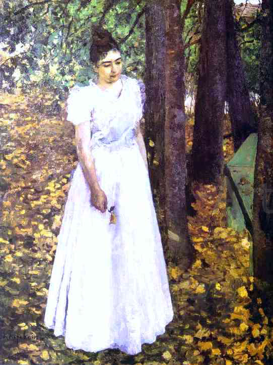  Constantin Alexeevich Korovin Young Woman in a Garden - Canvas Art Print