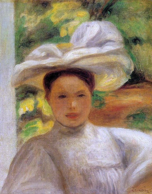  Pierre Auguste Renoir Young Woman in a Hat - Canvas Art Print