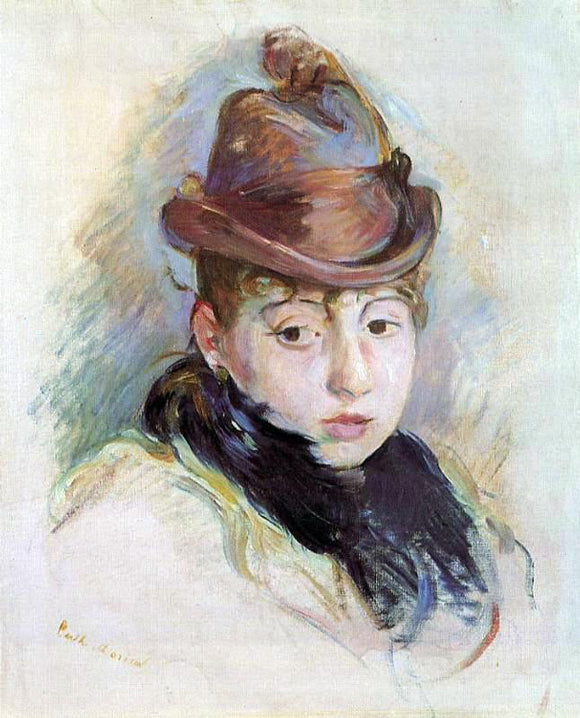  Berthe Morisot Young Woman in a Hat (Henriette Patte) - Canvas Art Print