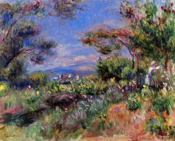 Pierre Auguste Renoir Young Woman in a Landscape, Cagnes - Canvas Art Print