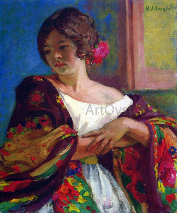  Henri Lebasque Young woman in a shawl - Canvas Art Print