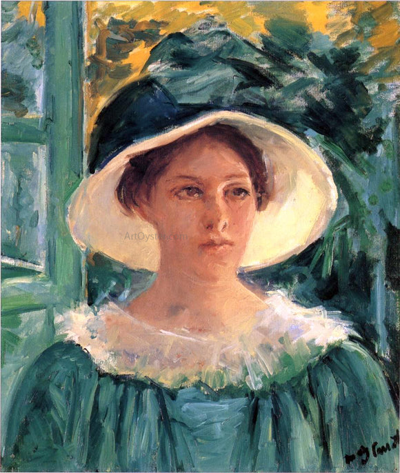  Mary Cassatt Young Woman in Green, Outdoors in the Sun - Canvas Art Print