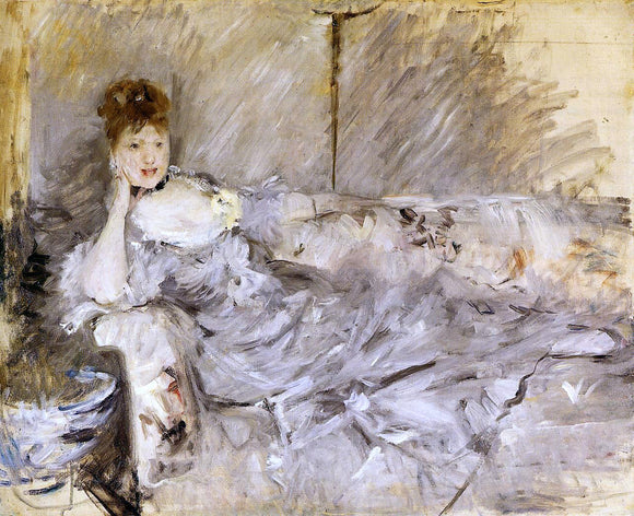  Berthe Morisot Young Woman in Grey Reclining - Canvas Art Print