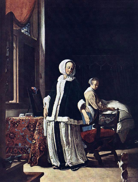  Frans Van Mieris Young Woman in the Morning - Canvas Art Print