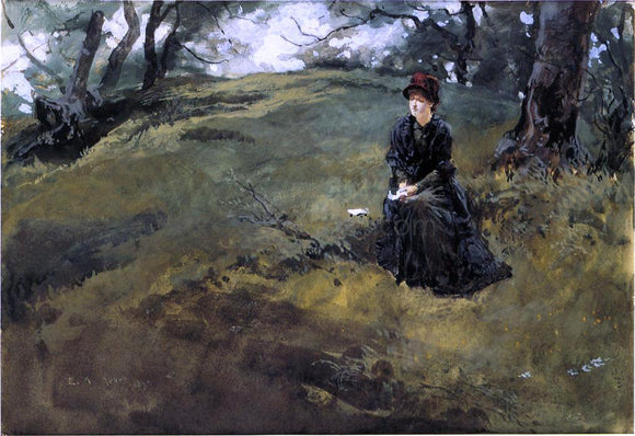  Edwin Austin Abbey Young Woman in the Woods - Canvas Art Print