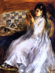  Pierre Auguste Renoir Young Woman in White Reading - Canvas Art Print