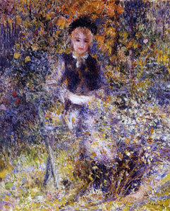  Pierre Auguste Renoir A Young Woman on a Bench - Canvas Art Print