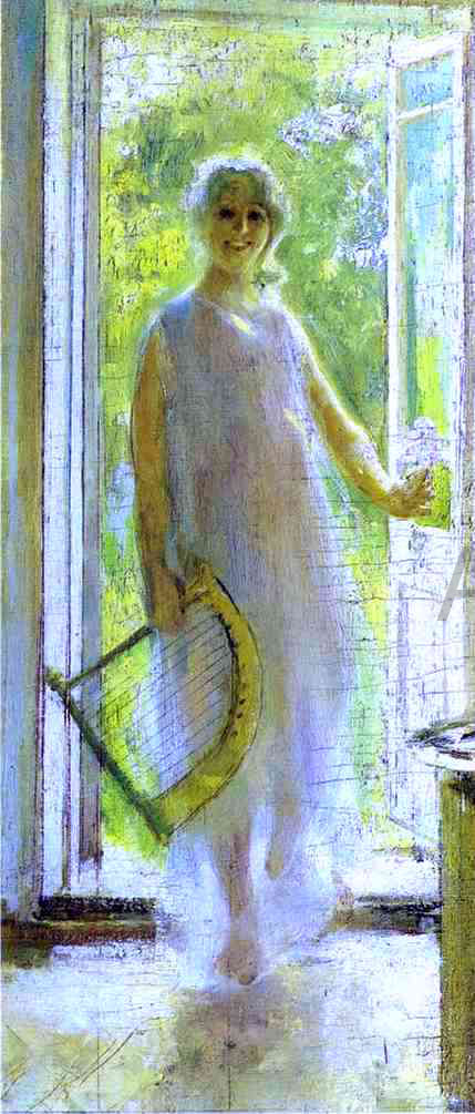  Constantin Alexeevich Korovin Young Woman on the Threshold - Canvas Art Print