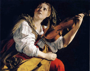  Orazio Gentileschi Young Woman Playing a Violin - Canvas Art Print