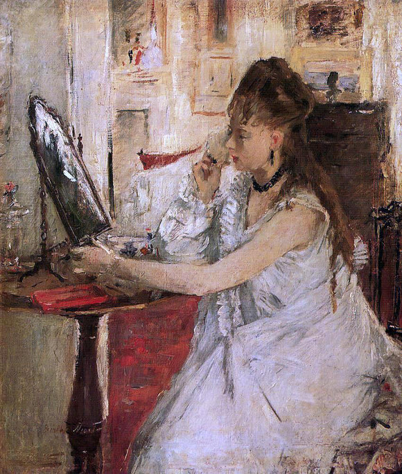  Berthe Morisot Young Woman Powdering Her Face - Canvas Art Print
