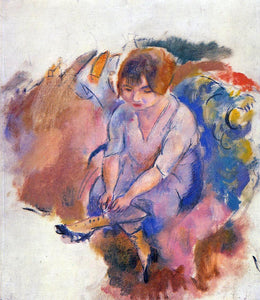  Jules Pascin Young Woman Putting on Her Socks - Canvas Art Print