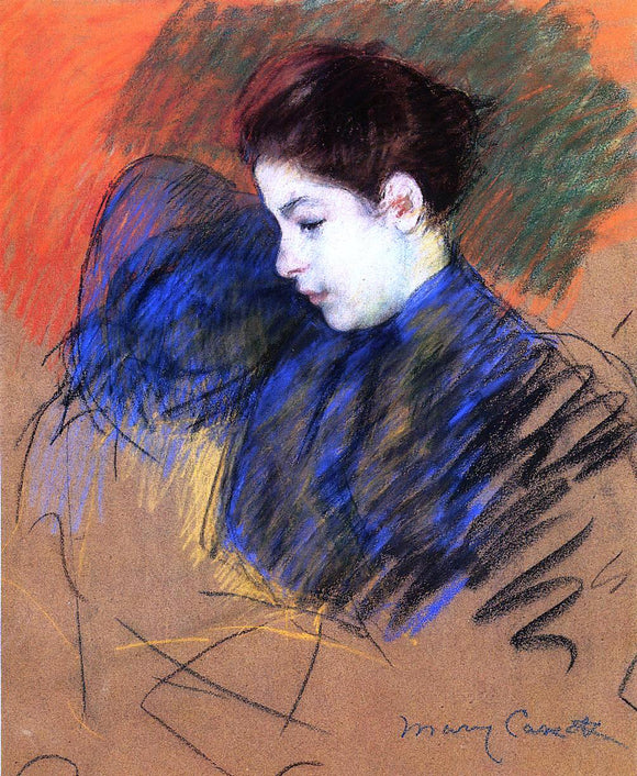  Mary Cassatt Young Woman Reflecting - Canvas Art Print