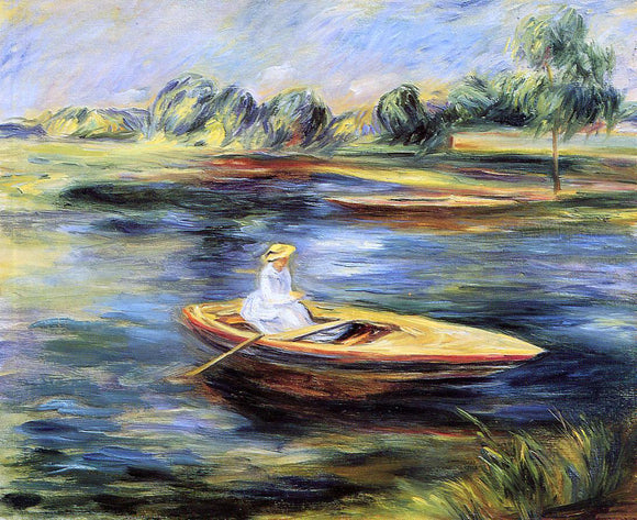  Pierre Auguste Renoir Young Woman Seated in a Rowboat - Canvas Art Print